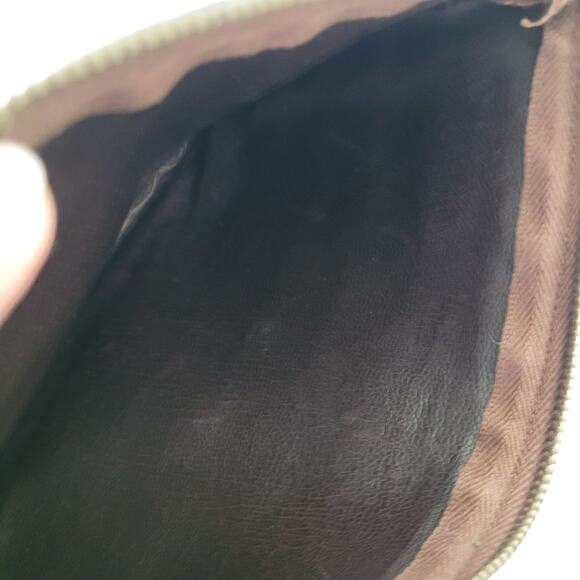 Valentino Vintage Pouch Wallet Zip Clutch Designer 7x4 Designer Brown Logo - Picture 6 of 10